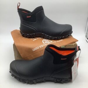 Showave‎ Mens Ankle Rain Boots Waterproof Slip Resistant Black Work Size 14 New
